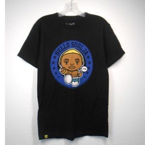Soulja Boy Rich Scampi Hello Soulja Boy Graphics Black T-Shirt Size S